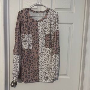 Shein 4xl curve animal print long sleeve blouse shirt bundle 4 or more $5 pc